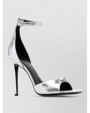 Balenciaga Leather City Up Sandals Open Toe - Metallic