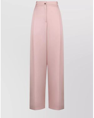 The Mannei Cotton Pants With Belt Loops And Wide Leg - Pink