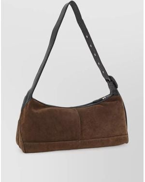 Ami Paris Leather Small Crossbody Bag - Brown
