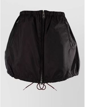 Prada Skirt Design Side Zip Pockets Detail - Black
