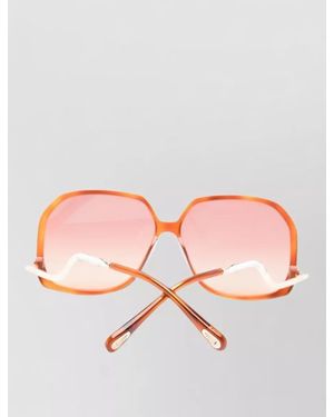 Chloé Cat Eye Sunglasses Oversized Frame Uv Protection - Pink