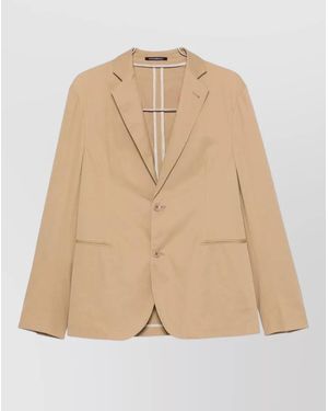 Emporio Armani Cotton Suit Single Breasted Design - Natural