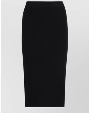 Pinko Nuova Guinea Ribbed Knit Midi Skirt - Black