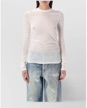 Our Legacy Sheer Ruched Long Sleeve T-Shirt - Blue