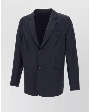 Emporio Armani Tailored Crepe Blazer Lapel Collar - Blue
