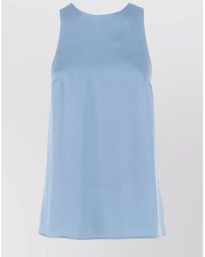 Loulou de Saison Sleeveless Draped Twist Back Top - Blue