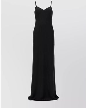 Max Mara Backless Fitted Bodice Floor-Length Dress - Black