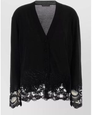 Ermanno Scervino Virgin Wool Cardigan - Black