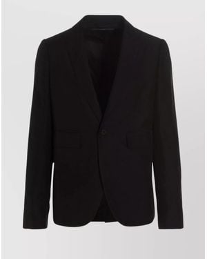 SAPIO Jacquard Blazer Jacket Notched Lapel - Black