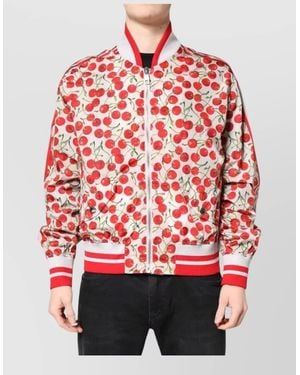 Dolce & Gabbana Printed Bomber Jacket - Red