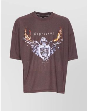 Represent Organic Cotton And Hemp Printed Short-Sleeve T-Shirt - Purple