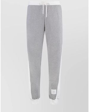 Thom Browne Ribbed Cotton Track Trousers - Grey