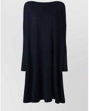 Daniela Gregis Midi Dress With Belted Waist And Long Sleeves - Blue