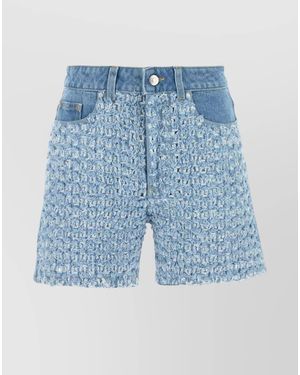 Stella McCartney Denim Knee-Length Shorts - Blue