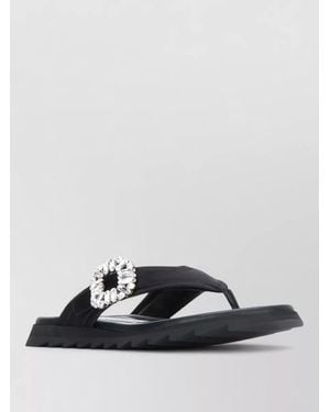Roger Vivier Flat Slide Sandals Open Toe Buckle - Multicolour