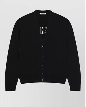 Givenchy Couture Seam Knit Cardigan Paris Signature - Black