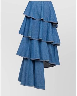 Alaïa Denim Spiral Skirt - Blue