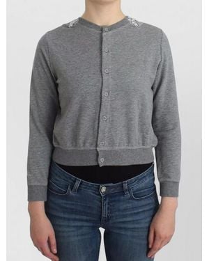 Ermanno Scervino Cropped Embroidered Cardigan - Gray