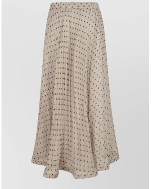 P.A.R.O.S.H. Pleated Polka Dot Midi Skirt - White