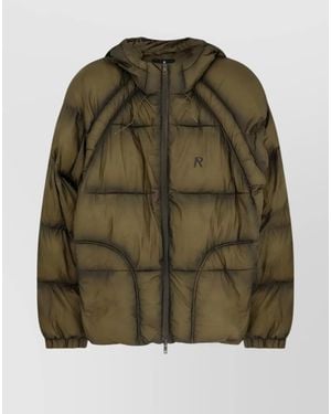 Represent Hooded Blazer With Elastic Cuffs And Pockets - Green