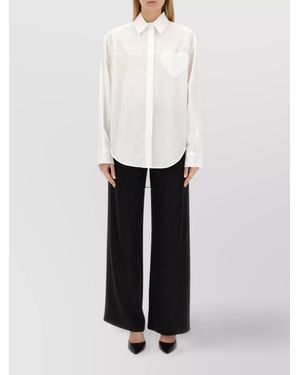 Moschino Heart Patch Collared Shirt - White