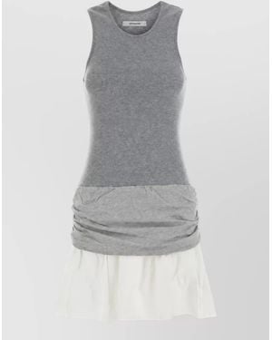 GIMAGUAS Two Tone Cotton Shirt Dress - Grey
