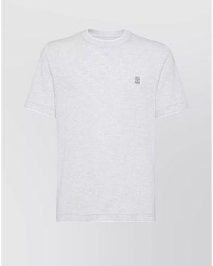 Brunello Cucinelli Cotton Crew-Neck Short-Sleeve T-Shirt - White