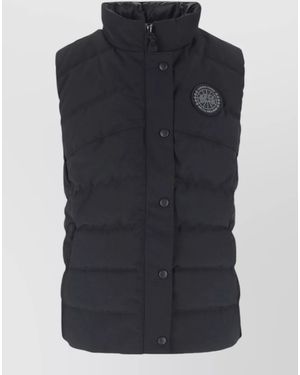 Canada Goose High Collar Padded Coat Side Pockets - Blue