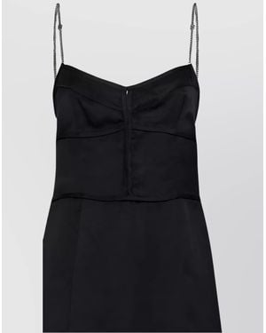 Palm Angels Cupro Chain-Strap Mini Dress - Black