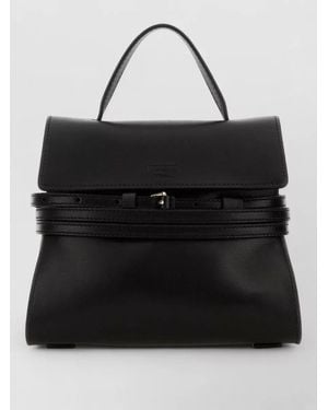 Moschino Nappa Leather Tie Me Small Handbag - Black