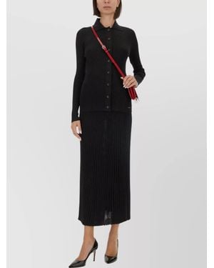 Kiton Wool High-Rise Knit Skirt - Black