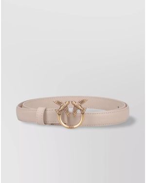 Pinko Leather Logo-Buckle Belt - Natural