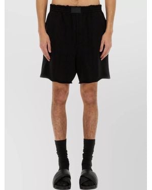 Helmut Lang Cotton Shorts With Back Pockets And Elastic Waistband - Black
