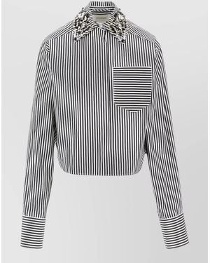 Sportmax Cotton Cropped Jumper - Grey