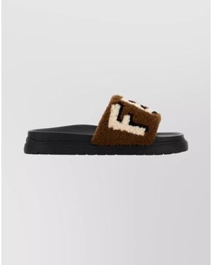 Fendi Shearling Slippers - Brown