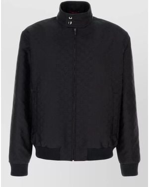 Gucci Logo Ripstop Bomber Jacket - Blue