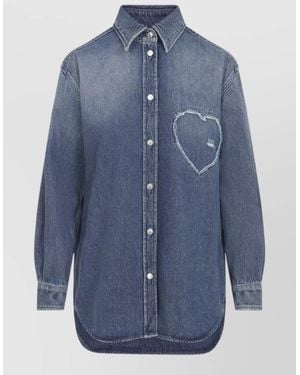 Moschino Cotton Heart Denim Shirt - Blue