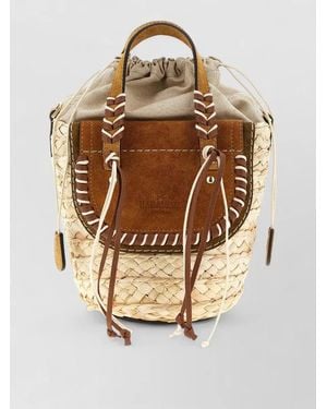 CUBA LAB Habanera Cuoieria Woven Bucket Handbag - Natural