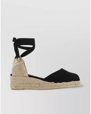 Castañer Canvas Wedge Espadrilles - Black