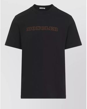 Moncler Cotton Ribbed Crew Neck Short Sleeve T-Shirt - Black