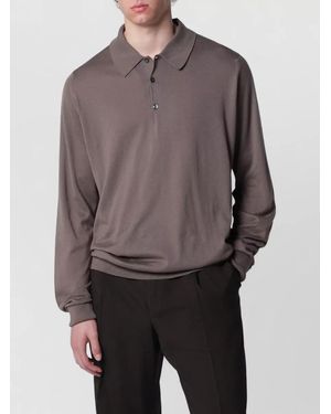John Smedley Finchleyco Long Sleeve Cotton Knit T-Shirt - Grey