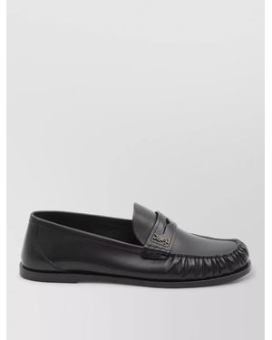 Saint Laurent Calfskin Leather Loafers - Grey