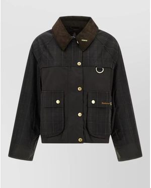 Barbour Tartan Spey Jacket Contrast Collar Plaid - Black