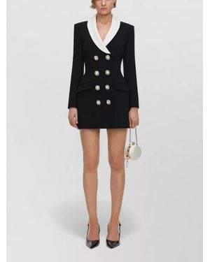 Self-Portrait Tailored Mini Blazer Dress Double Breasted - Black