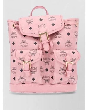 MCM Top Handle Backpack Adjustable Straps Hardware - Pink