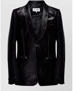 MM6 by Maison Margiela Tailored Jacket Front Pockets Long Sleeves - Black