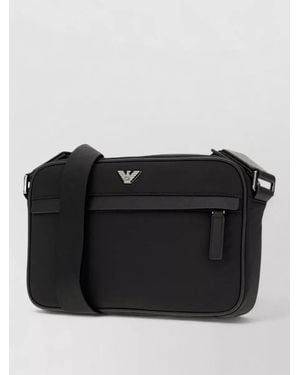 Emporio Armani Crossbody Bag Adjustable Strap Front Pocket - Black