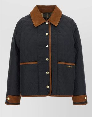 Barbour Ainsdale Quilted Jacket Contrast Collar - Black