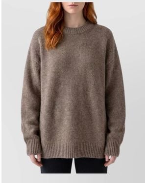 The Row Cashmere Ribbed Turtleneck Relaxed-Fit Jumper - Brown