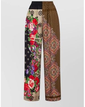 Moschino Silk Wide-Leg Trousers - Red